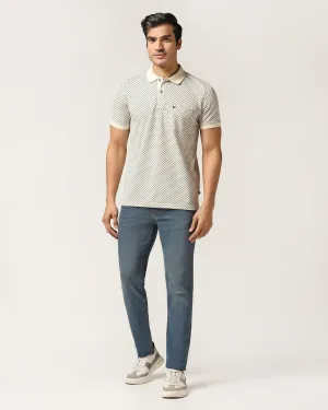 Relaxed Style Work Ready Outdoor Enthusiast Slim Yonk Fit Indigo Blue Textured Jeans - Alfred