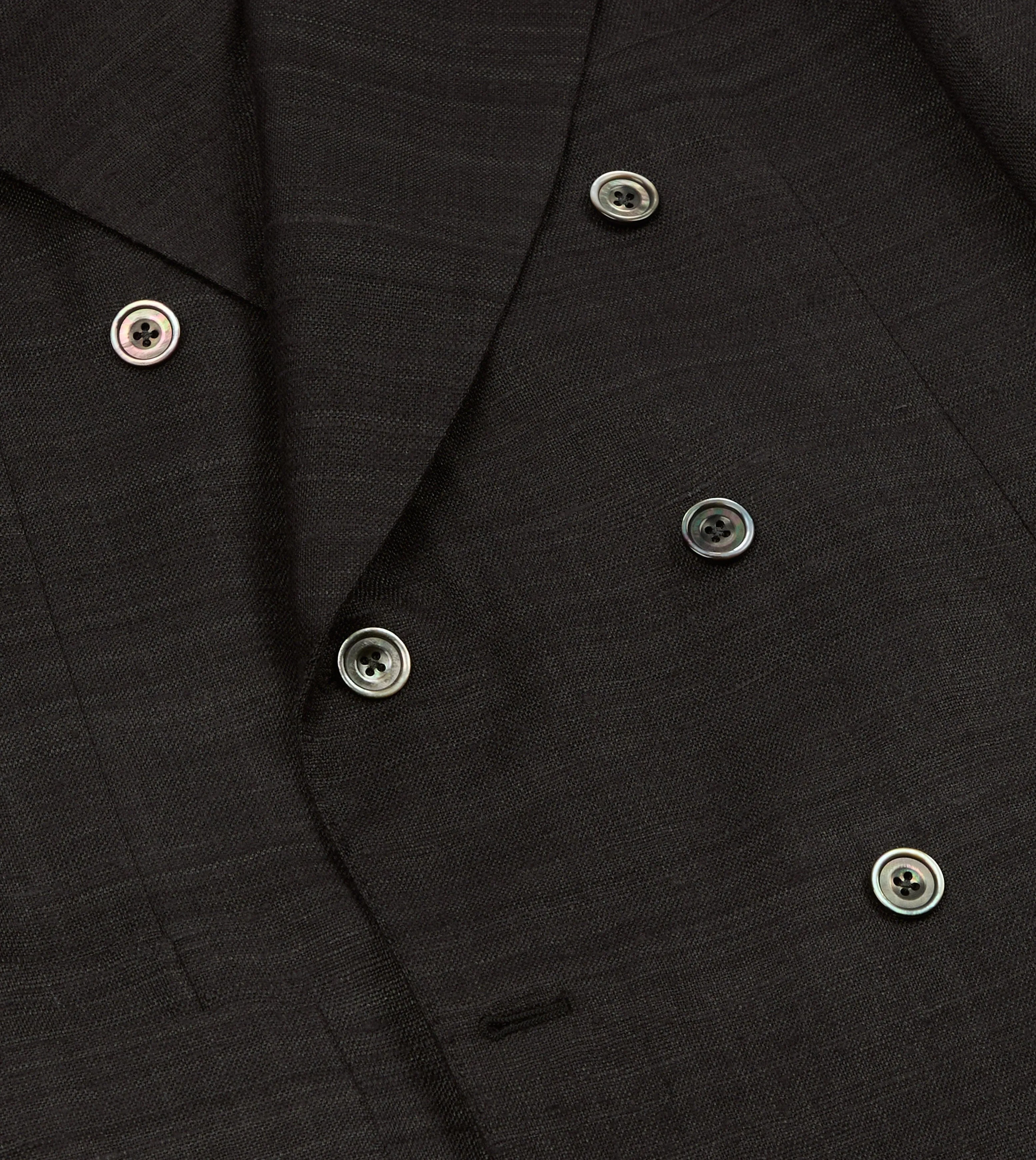 TapedSeamConstruction Black Tussah Silk Double-Breasted Evening Jacket