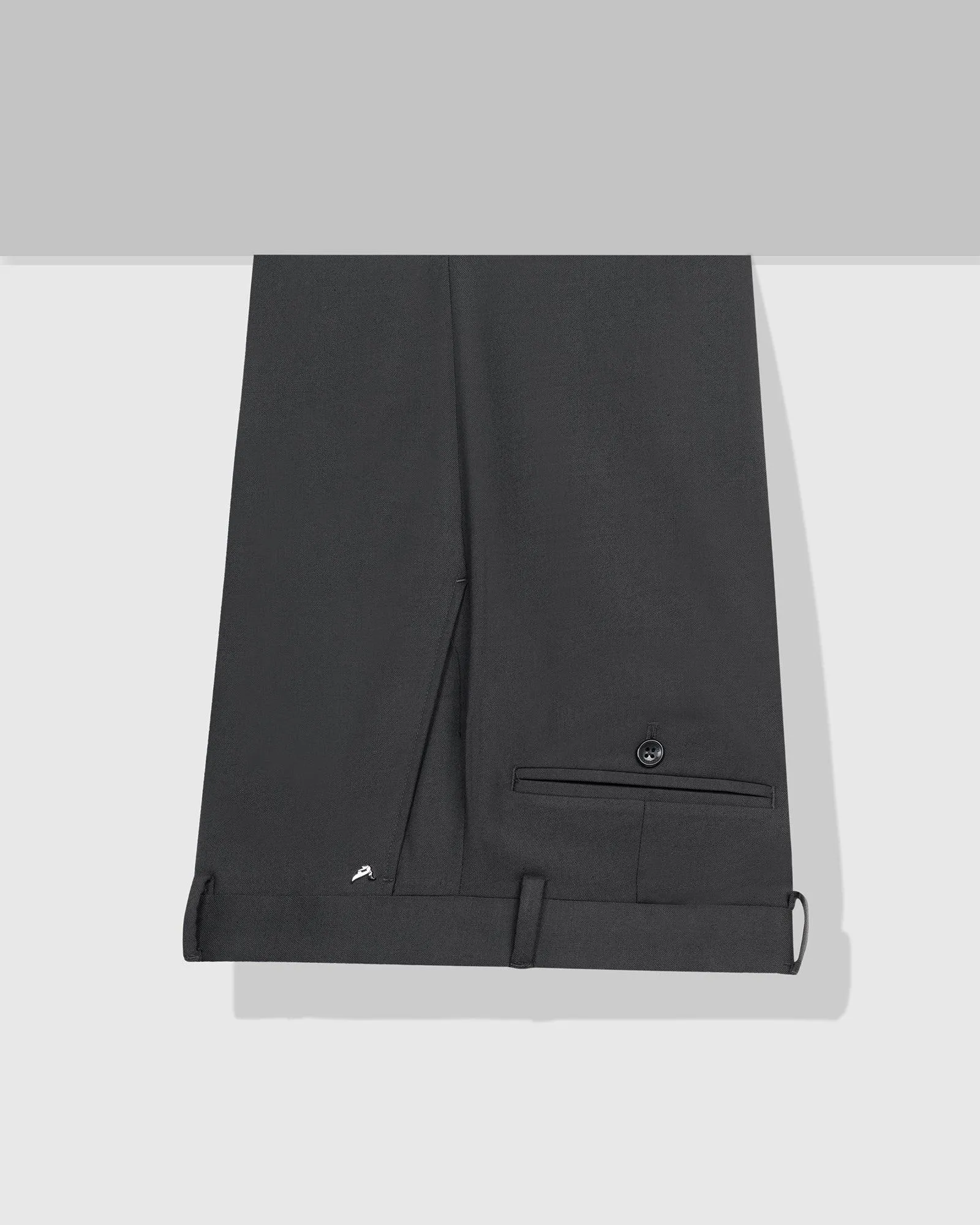 Casual Comfort Wear Stylish Waistband Slim Comfort B-95 Formal Charcoal Solid Trouser - Eldorado