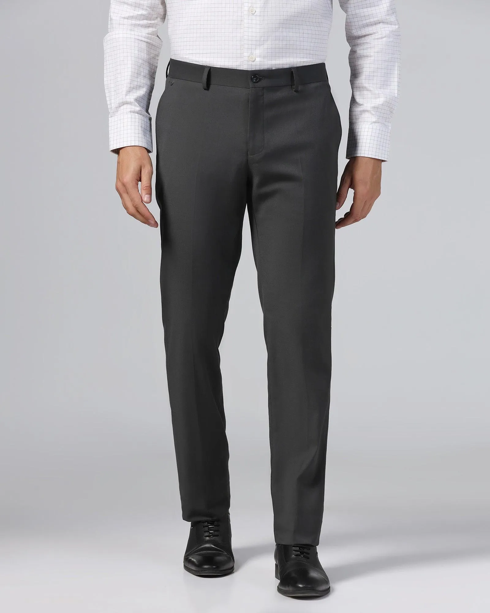 Slim Comfort B-95 Formal Charcoal Solid Trouser - Eldorado Minimalist Design