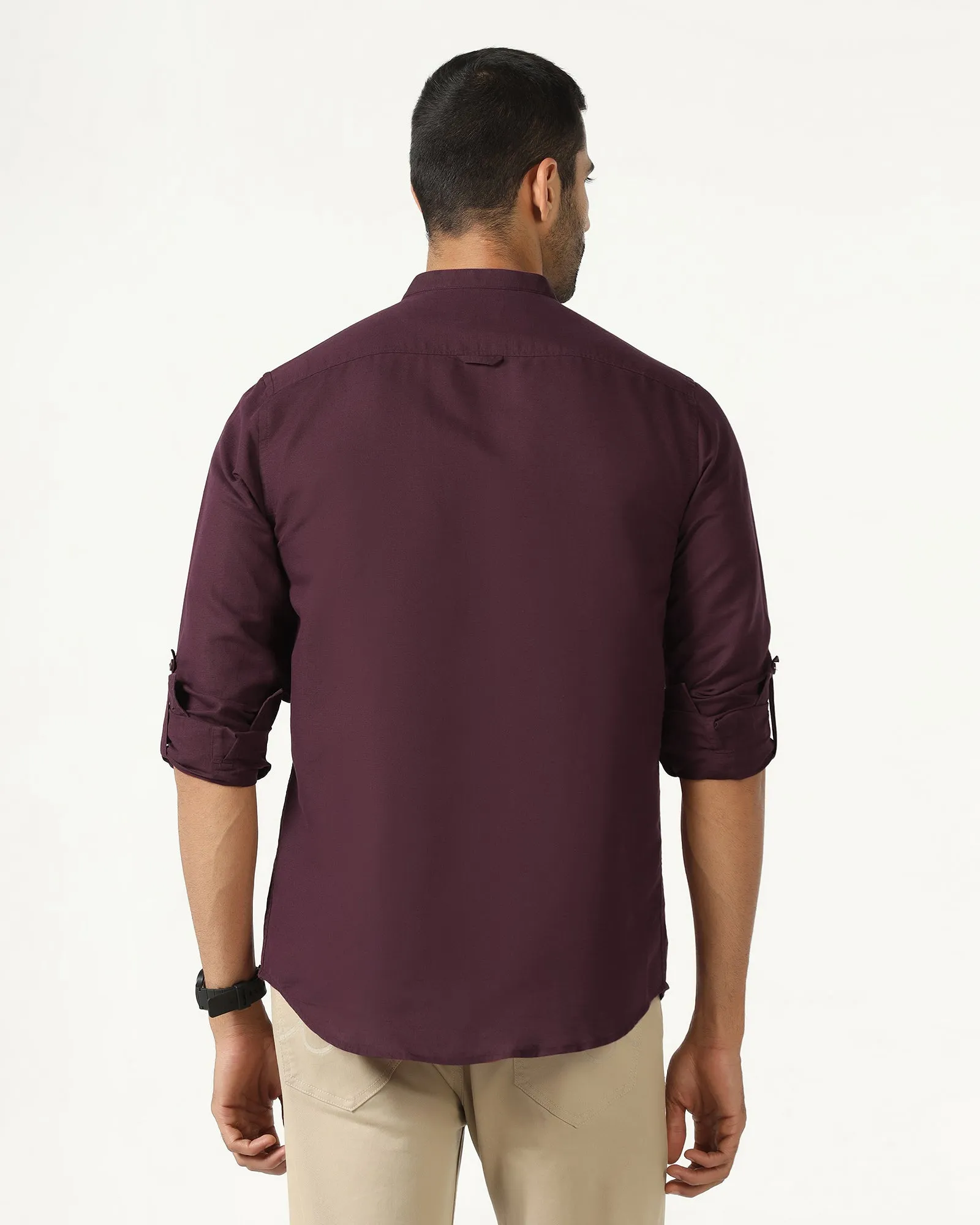 Cruise Collection Cherry Lacquer Linen Solid Shirt - Salmon