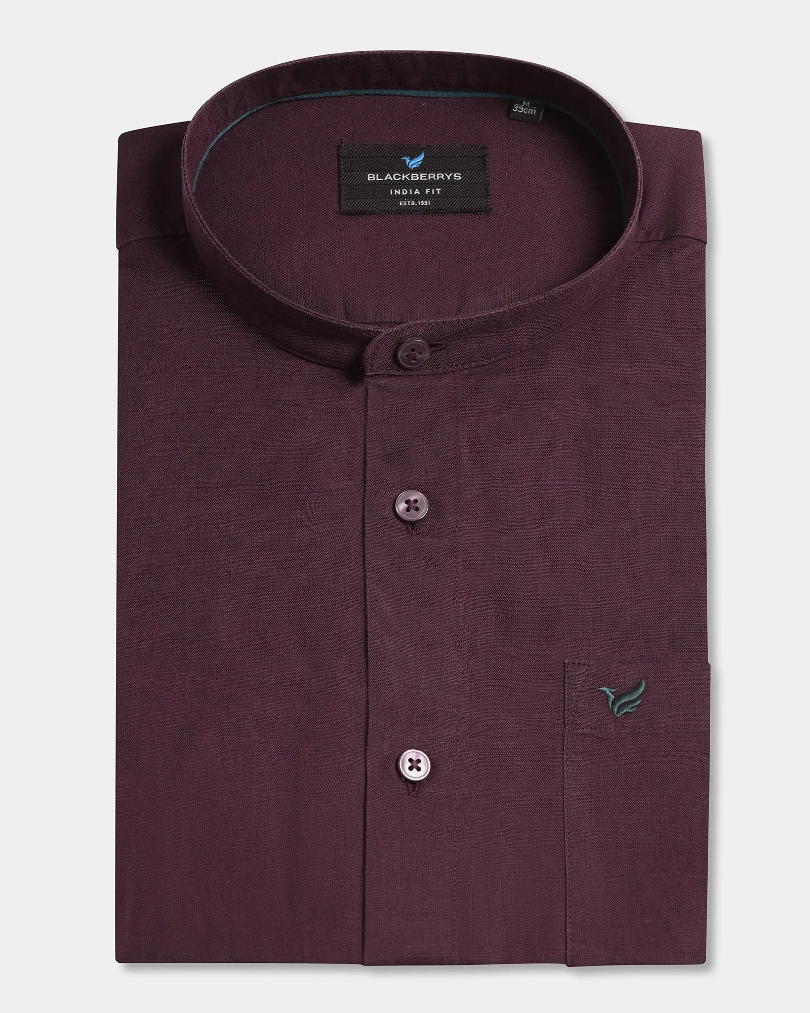 Cherry Lacquer Linen Solid Shirt - Salmon Sustainable Dye Process