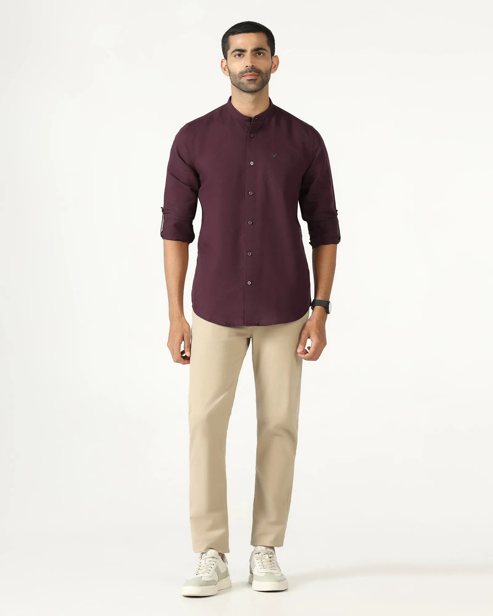 Cherry Lacquer Linen Solid Shirt - Salmon Eco Friendly Material