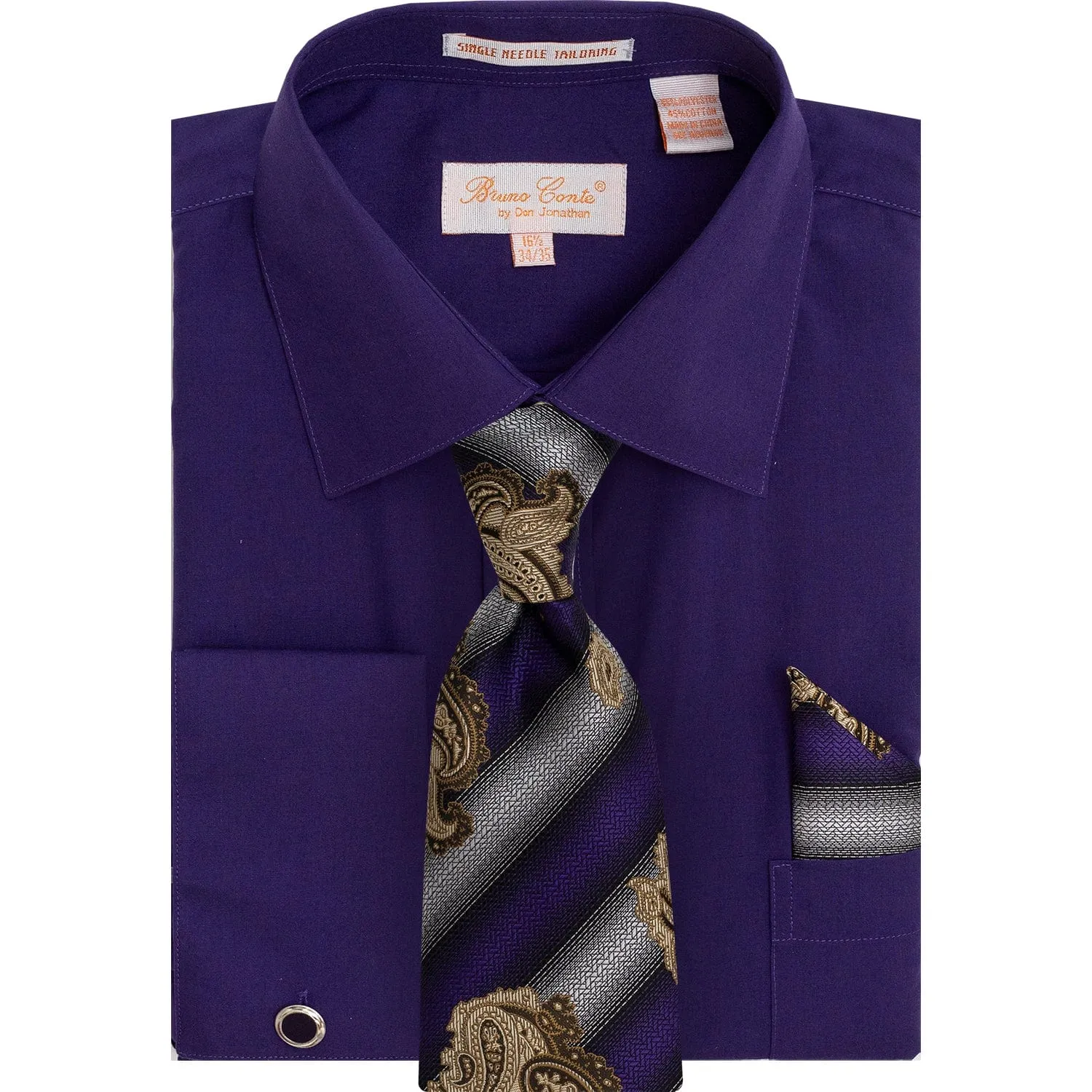 BRUNO CONTE SHIRT & TIE SET/Bc1184 Practical Choice