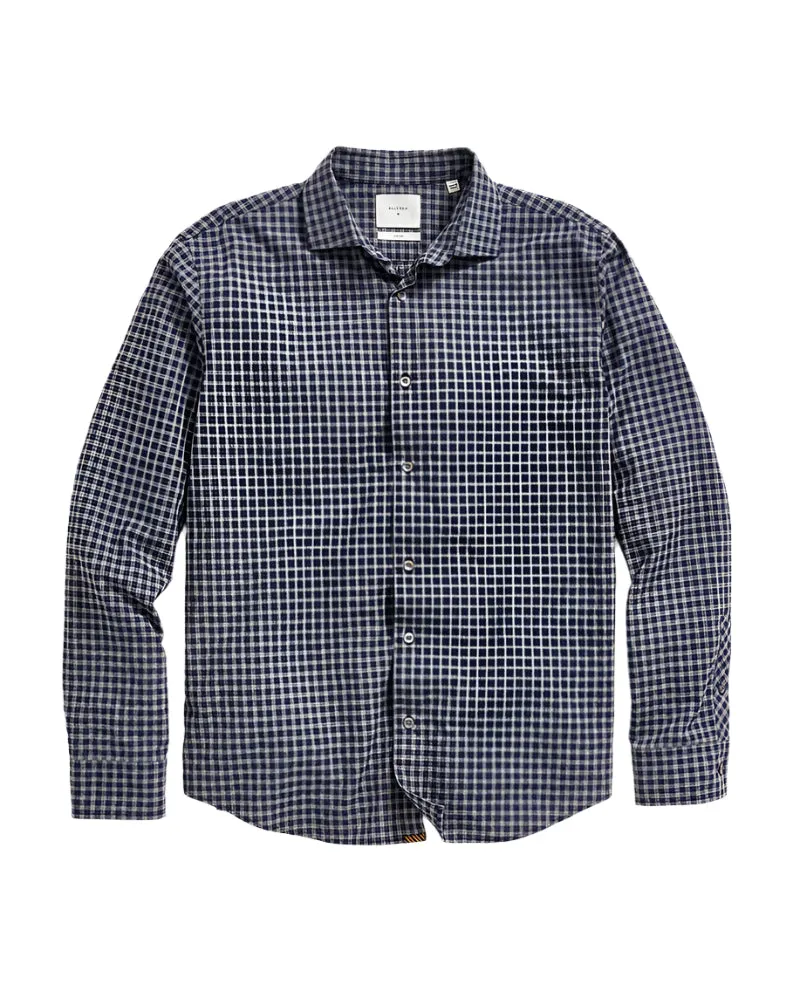 Placket Closure Warm Tracksuit Hutcheson Plaid Shirt - Navy/Grey