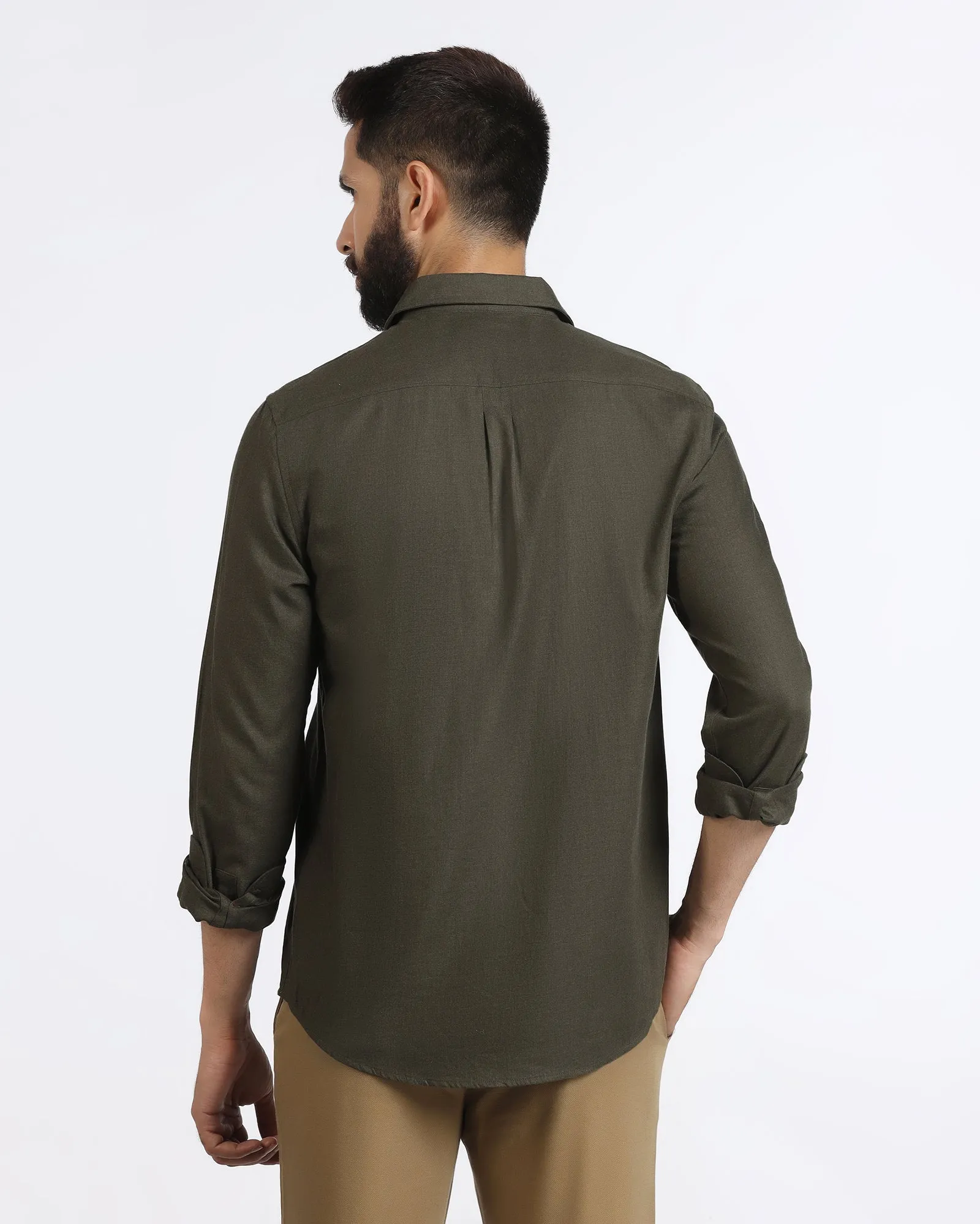 Functional Wear Olive Solid Shirt - Lenox