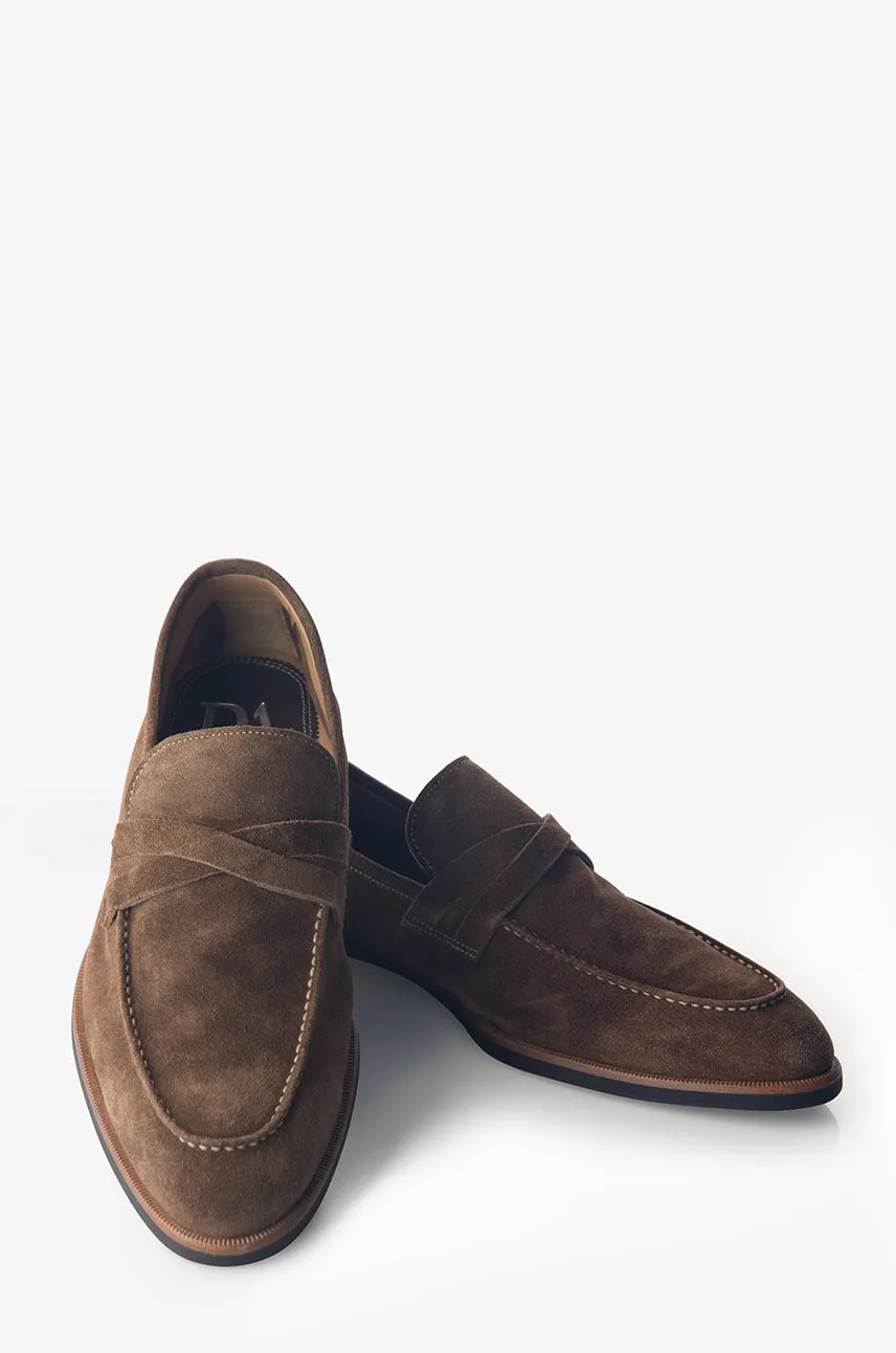 David August Suede Penny Loafer in Farro Fashion Glow