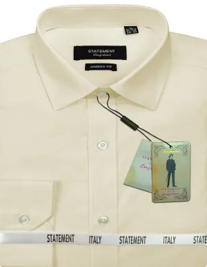 MODERN FIT CREAM BASIC DRESS SHIRT Earthy Palette Indoor Comfort