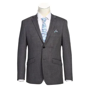 Noise Reduced Fasteners Alessandro Vitello by Renoir Slim Fit Wool Blend Brown Blazer 561-16