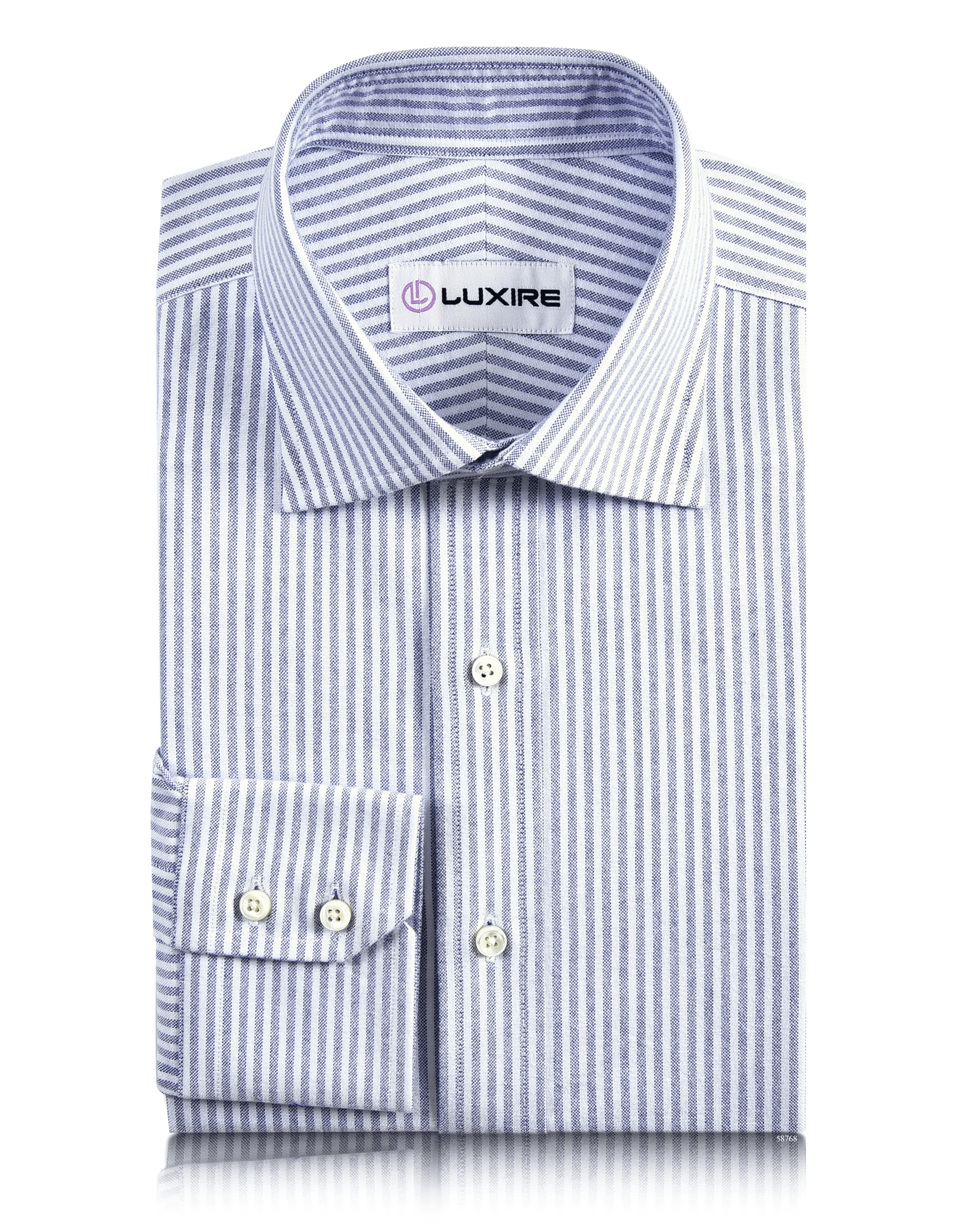 Printed Pattern Indigo University Stripes Oxford