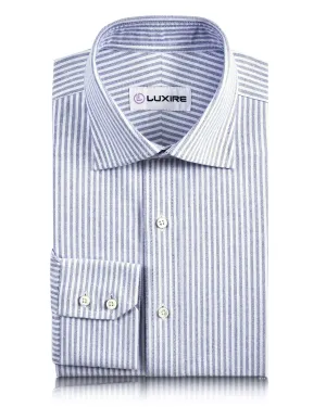 Printed Pattern Indigo University Stripes Oxford