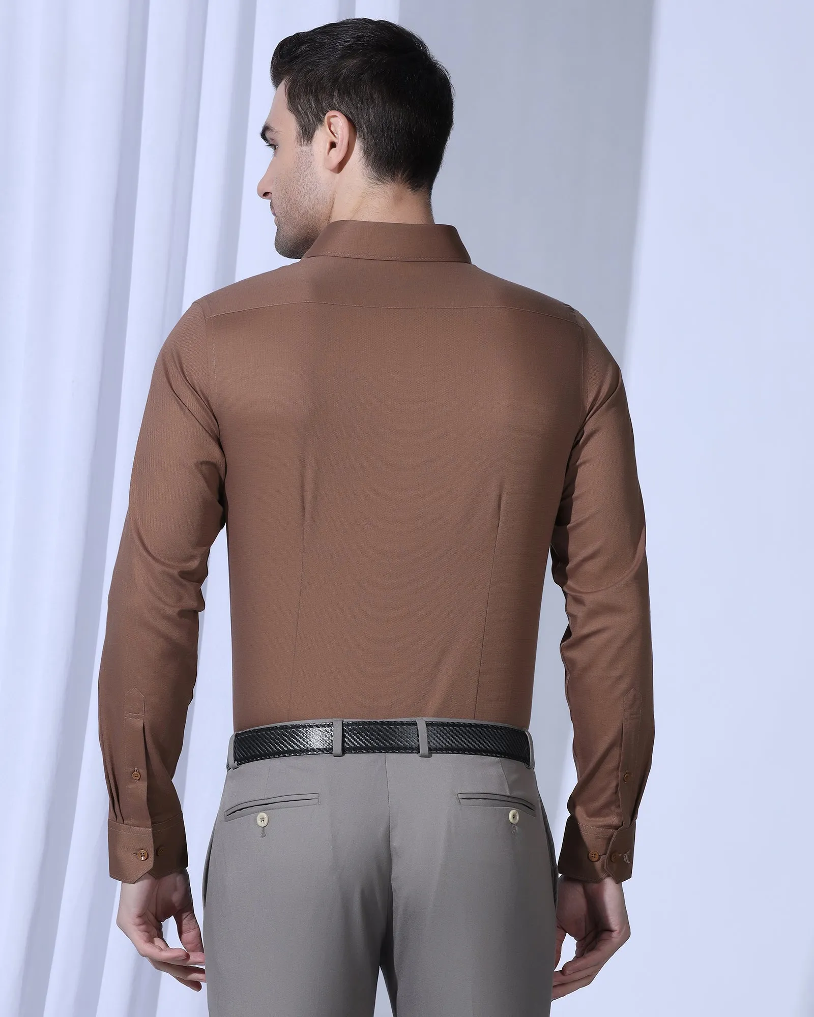 Spring Break Non Iron Formal Rust Textured Shirt - Vlog