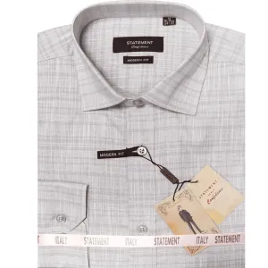 Sedna Collection: High-Quality Grey Self-Textured Modern Fit Men's Dress Shirt Modern Look