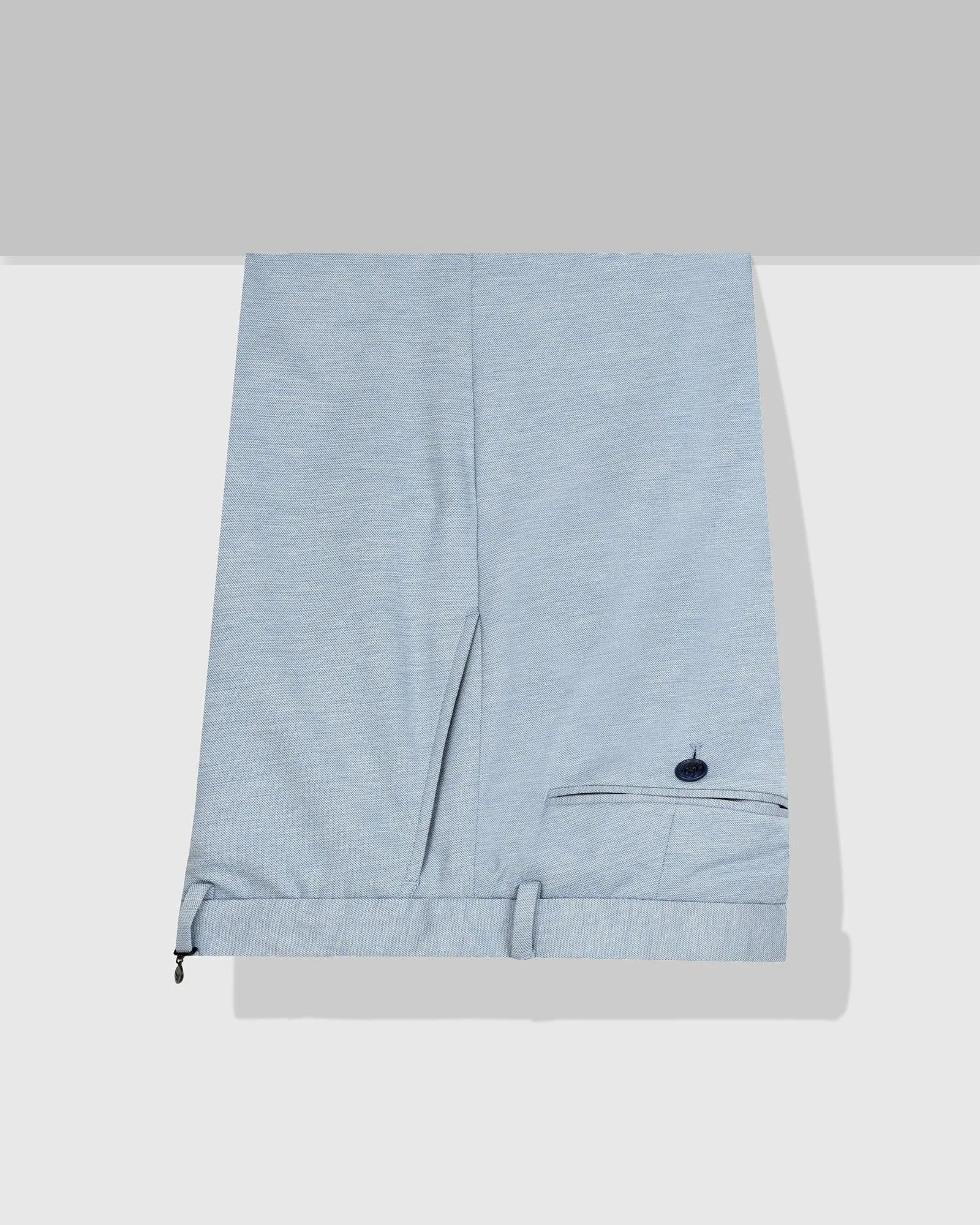 City Ready Slim Fit B-91 Formal Blue Textured Trouser - Steve