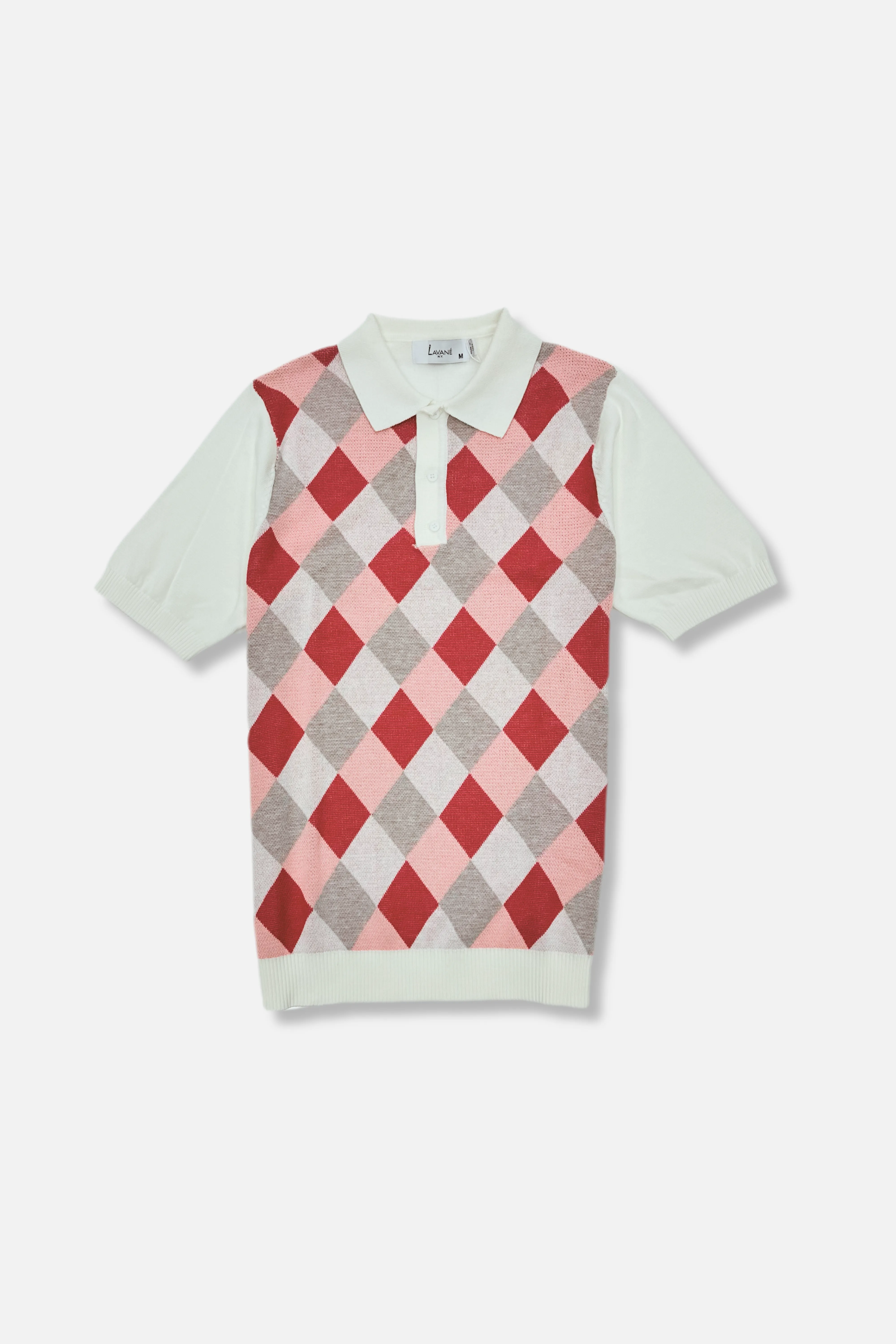 Tri Blend Composition Lusaka Patterned Knitted Polo