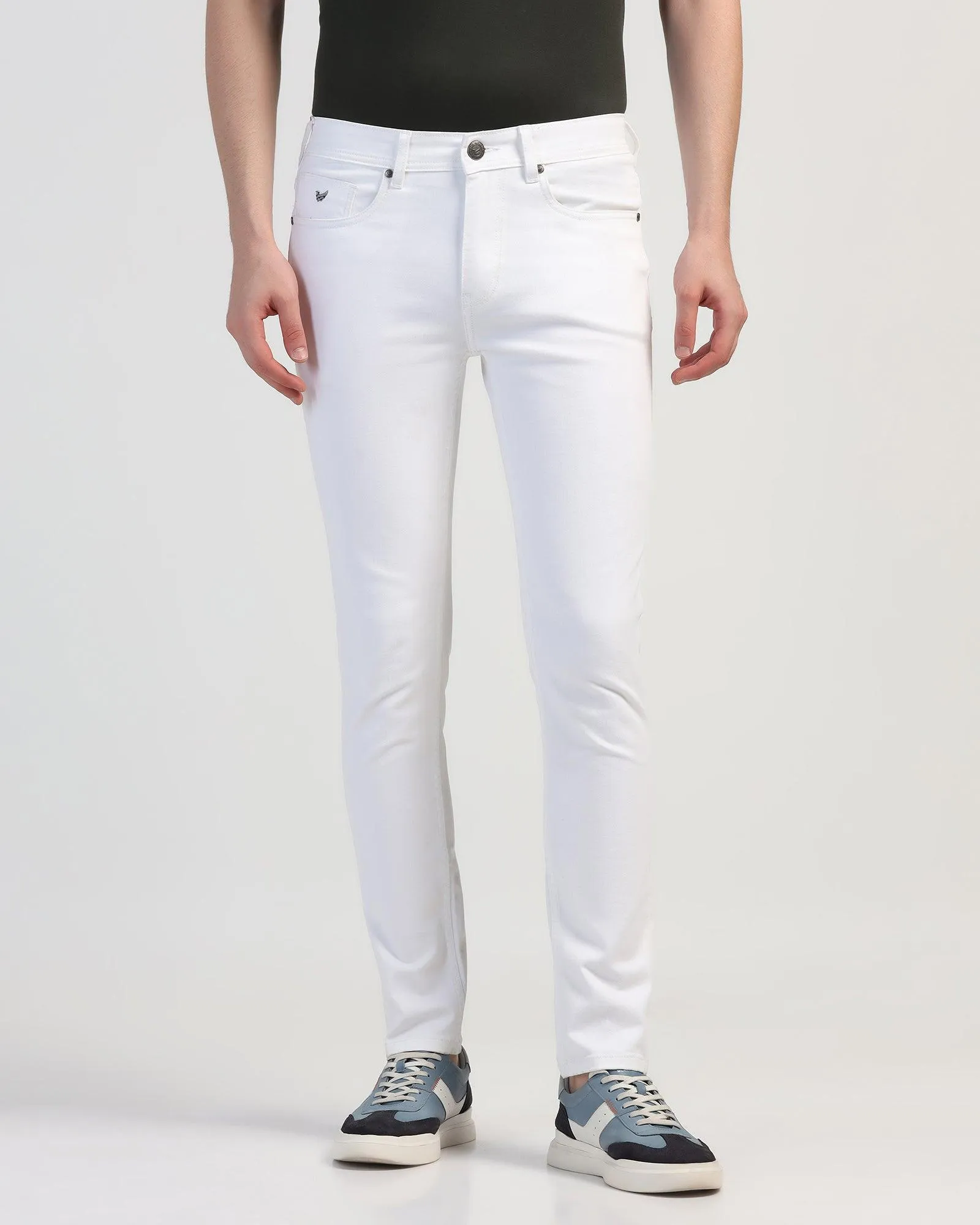 Bleed Zero Slim Yonk Fit White Jeans - Rene Sharp Finish Fashionable Touch