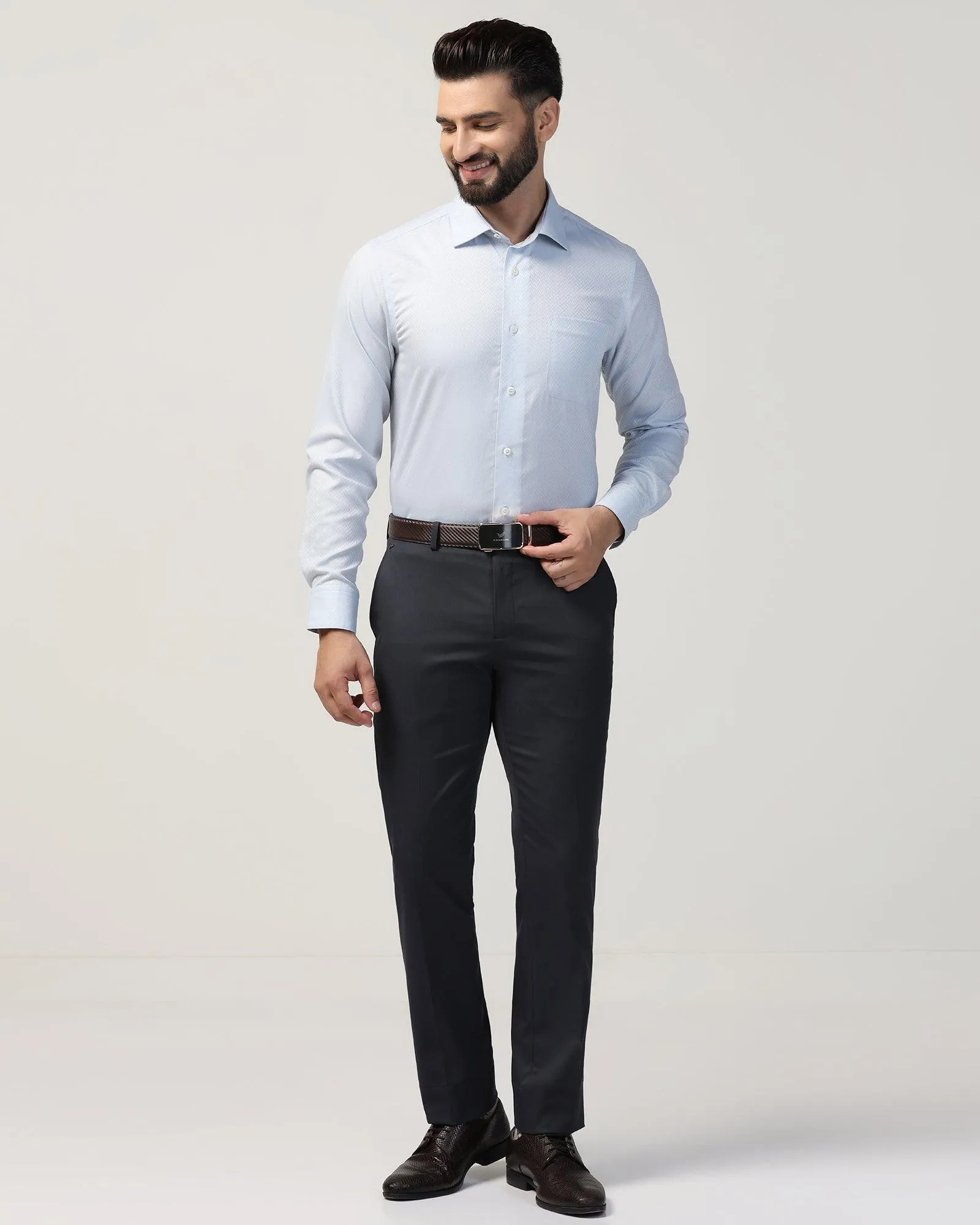 Luxe Formal Grey Textured Shirt - Silas Seasonal Trend