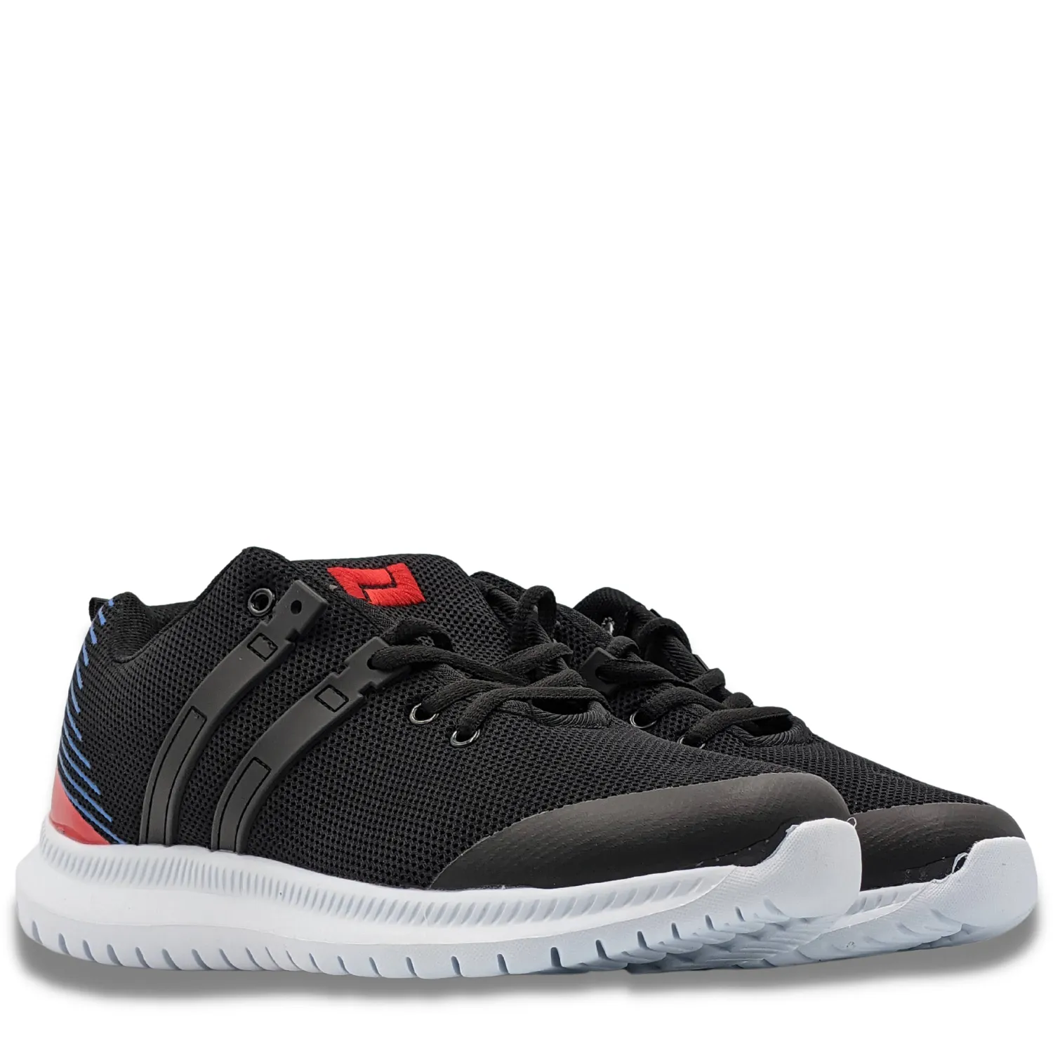 Comfortable Cushion group run VORTEX Men's Black & Red Round Toe Ultralight Athletic Fashion Shoes