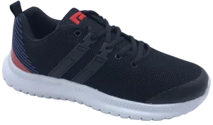 VORTEX Men's Black & Red Round Toe Ultralight Athletic Fashion Shoes Comfy Interior