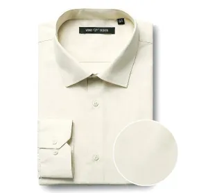 Quick Dry Construction VERNO Ivory Classic/Regular Fit Long Sleeve Spread Collar Dress Shirt TC645