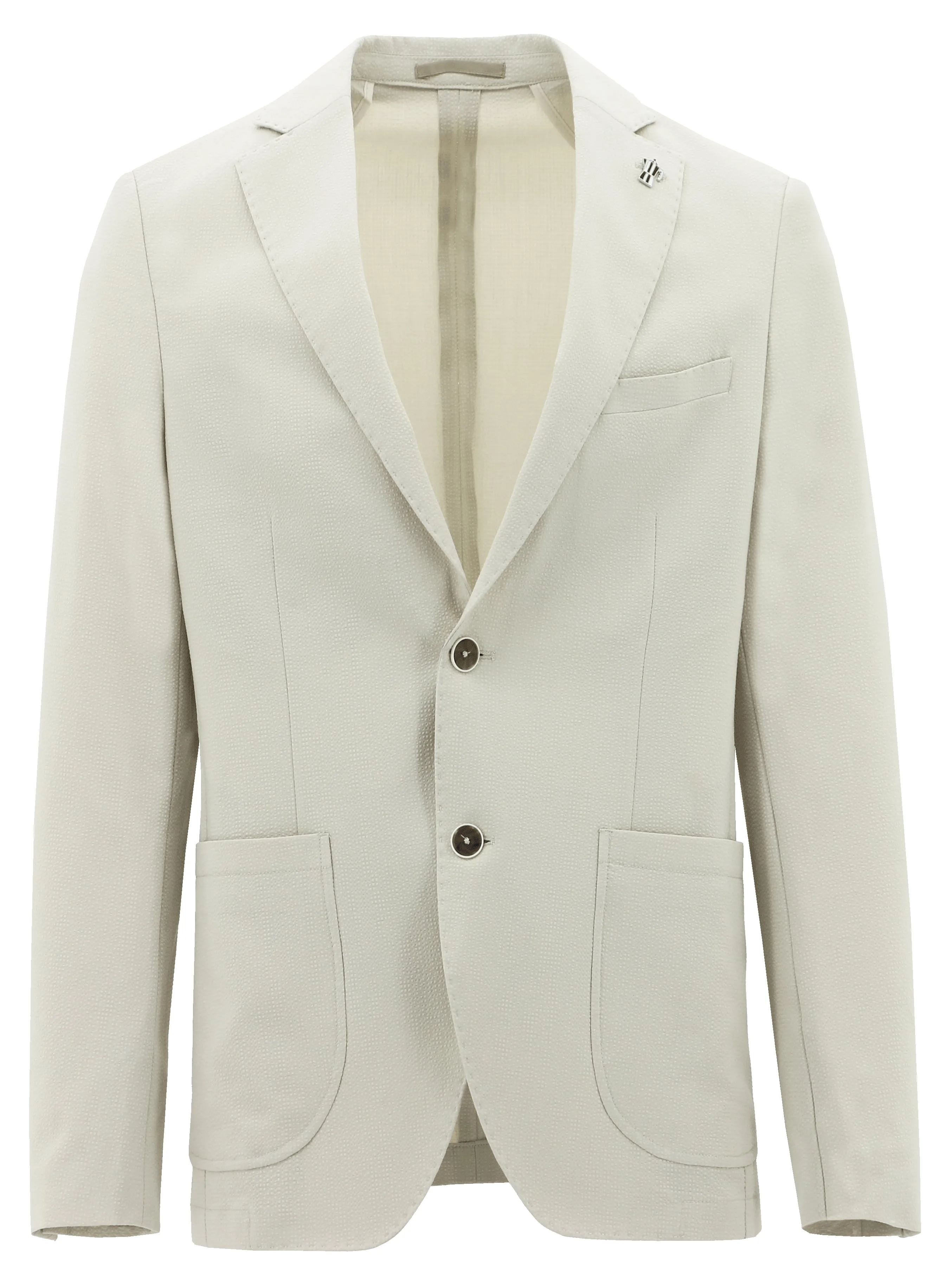 Layered Collar Genoa Cream Sports Jacket