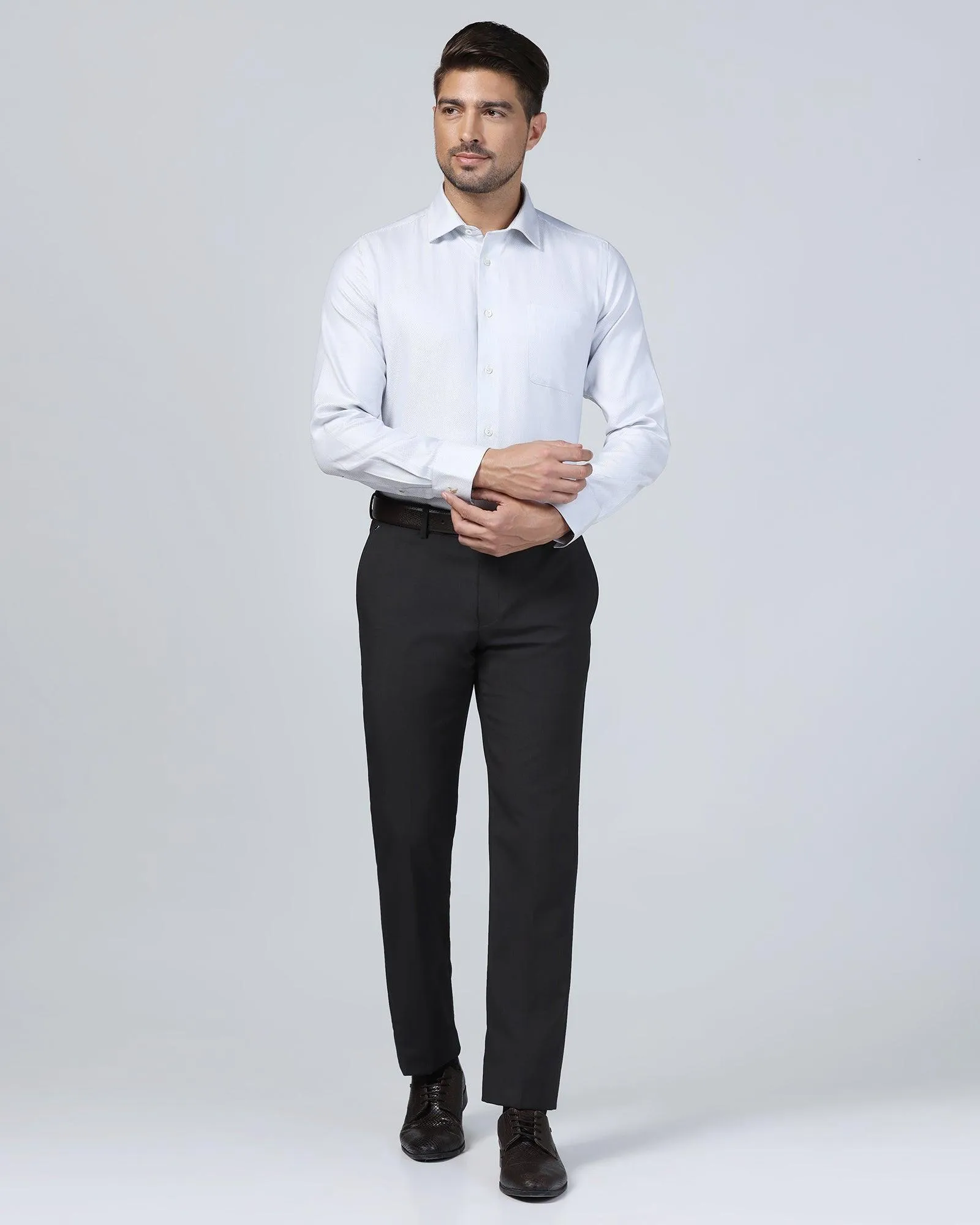 Performance Support Slim Comfort B-95 Formal Black Textured Trouser - Mazda