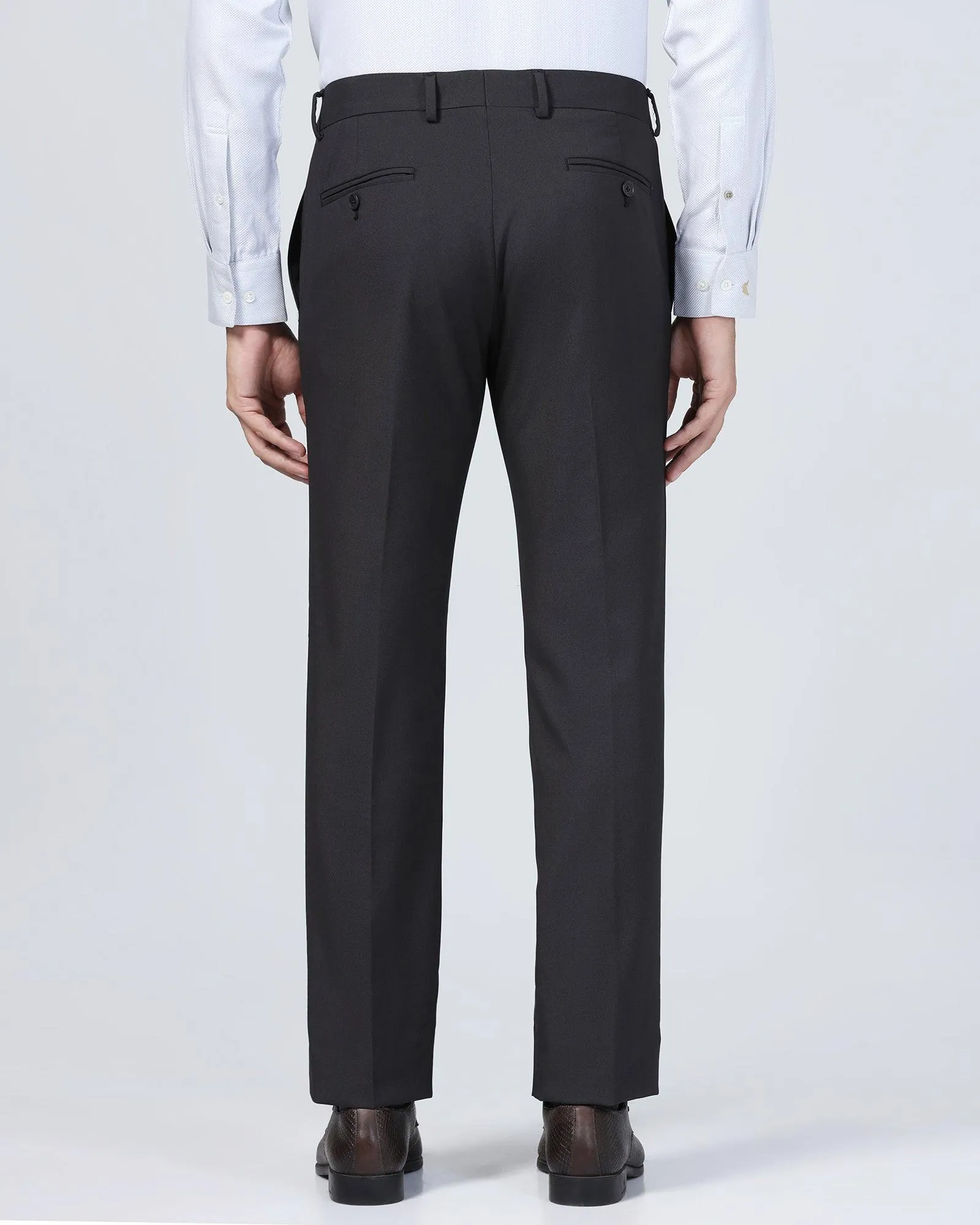 Slim Comfort B-95 Formal Black Textured Trouser - Mazda SeamlessPocketDesign