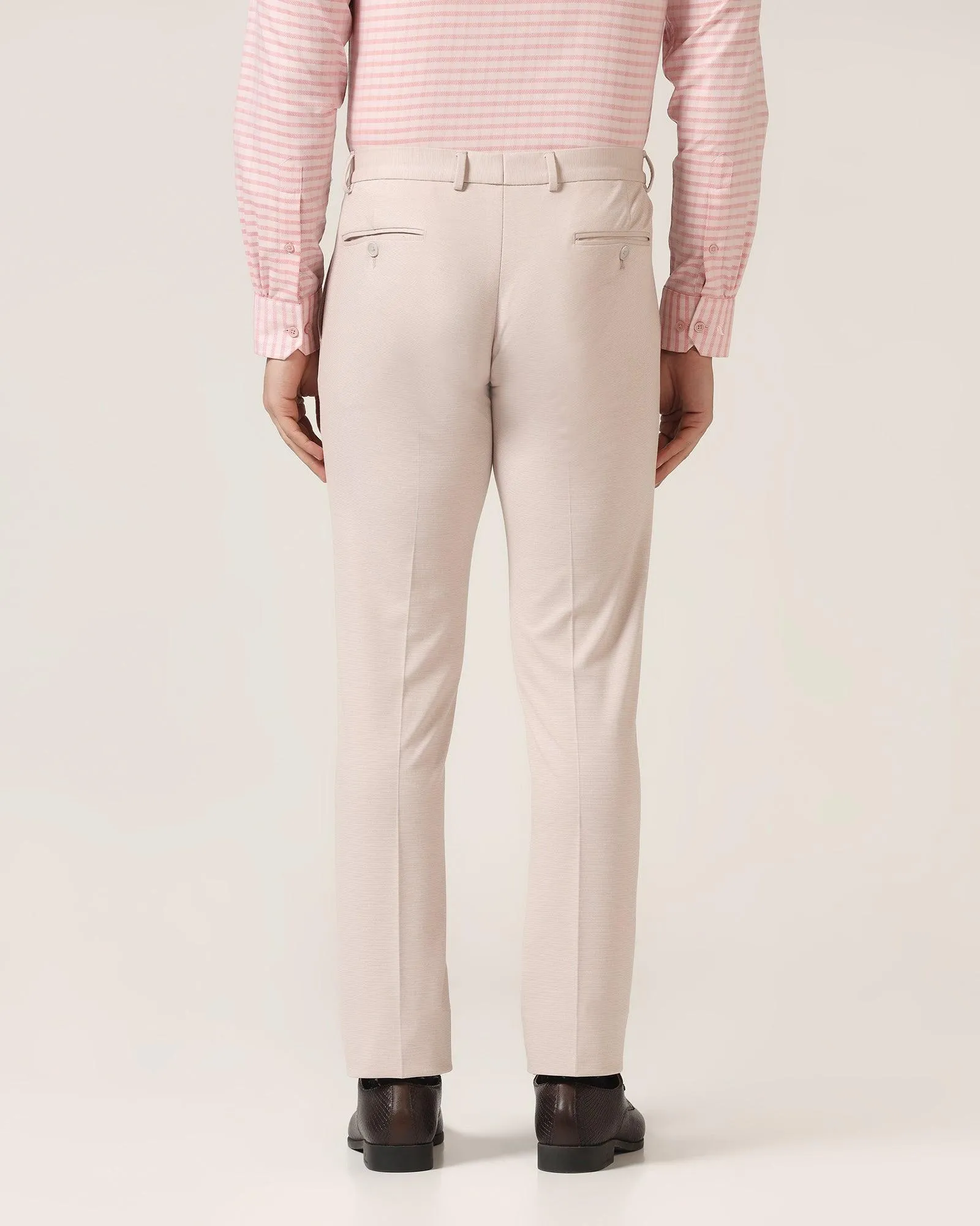 Seamless Wear Slim Fit B-91 Formal Dusty Pink Textured Trouser - Steve