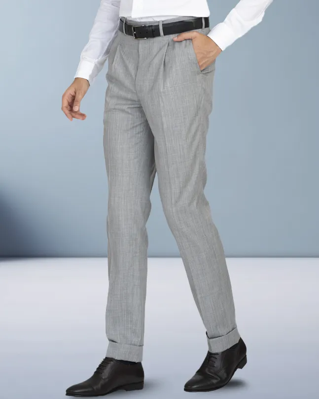 EZS Washable Wool Grey Pant smooth zipper