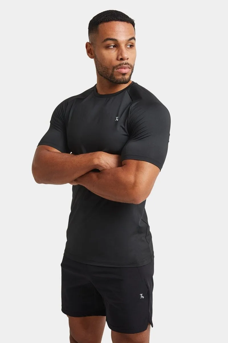 Casual Elegance Durable Stitching Training Top in Black