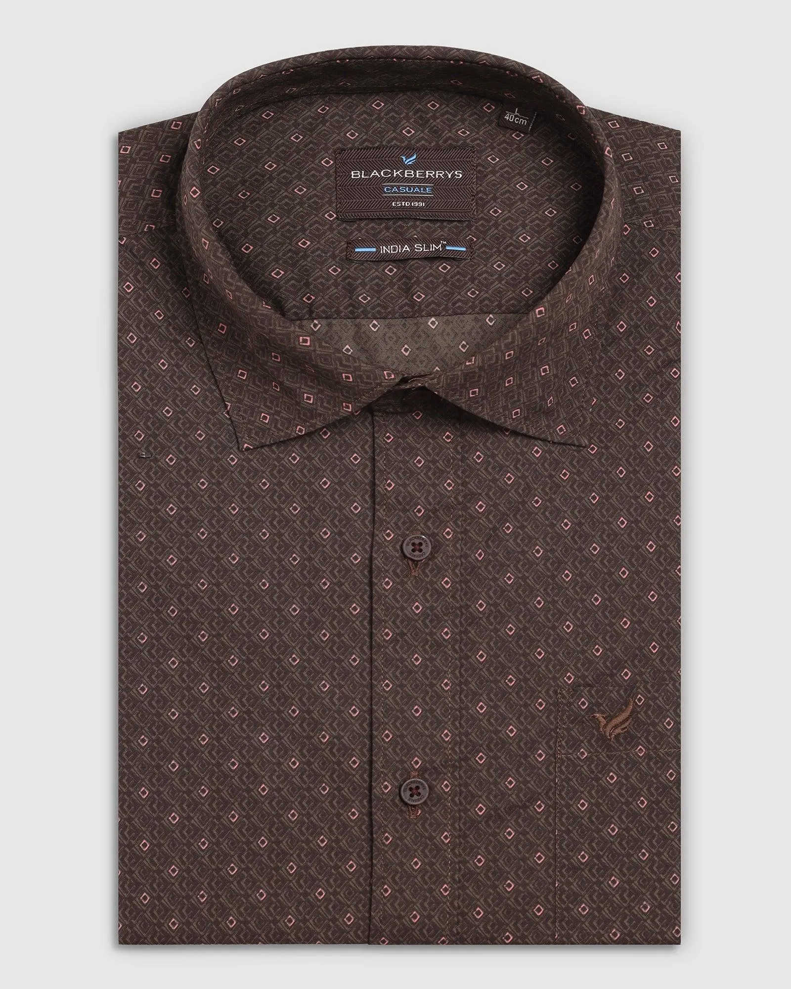 Iconic look Casual Half Sleeve Brown Printed Shirt - Arwen