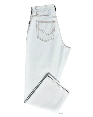 Fade Washed Blue Selvage With Turquoise Tint - 15 Oz Jeans Smooth Form Teen Outfit Eco Friendly Travel Outfit