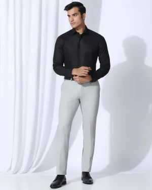 Slim Fit B-91 Formal Light Grey Stripe Trouser - Ninja ErgonomicArticulatedDesign TaglessComfort