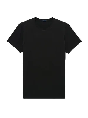 Iconic Pima Cotton Stretch Crew T-Shirt Black Comfortable fit Men's