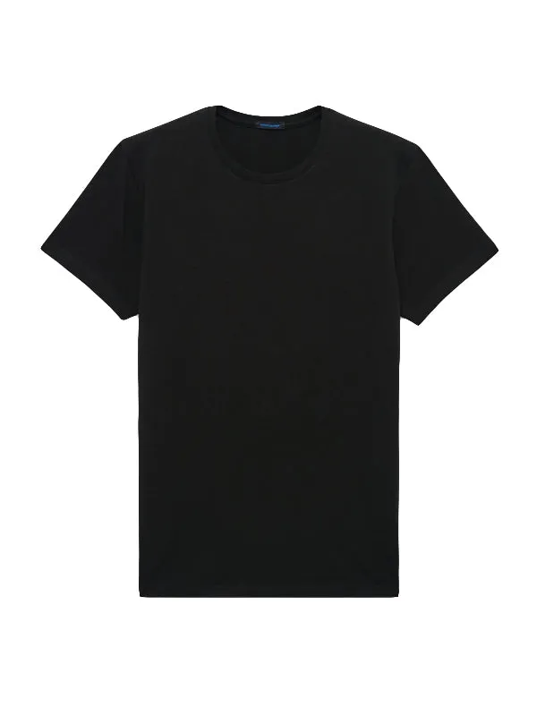 Iconic Pima Cotton Stretch Crew T-Shirt Black Comfortable fit Men's