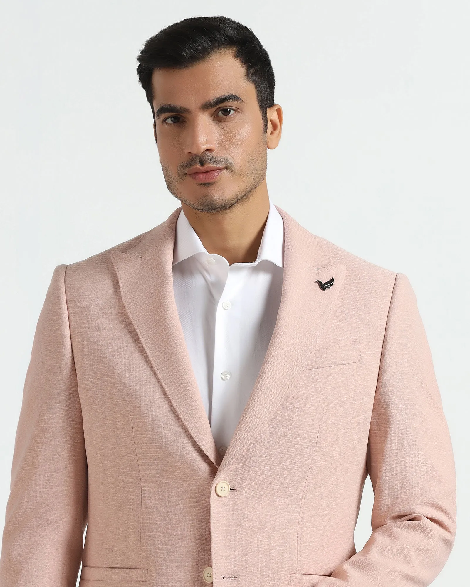 Formal Peach Textured Blazer - Aramis Modern Minimal
