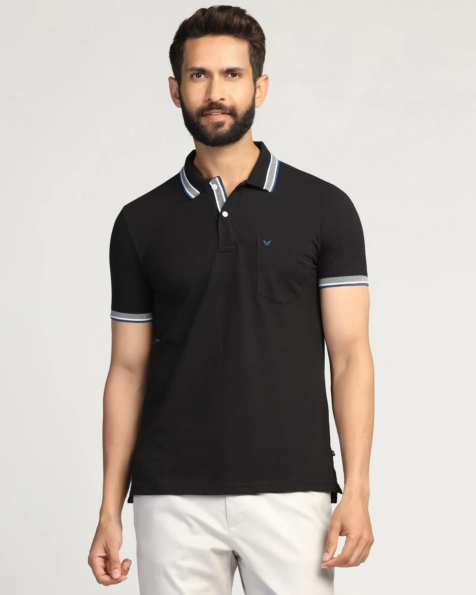 Polo Black Solid T-Shirt - Taurus Easy Comfort Sporty apparel