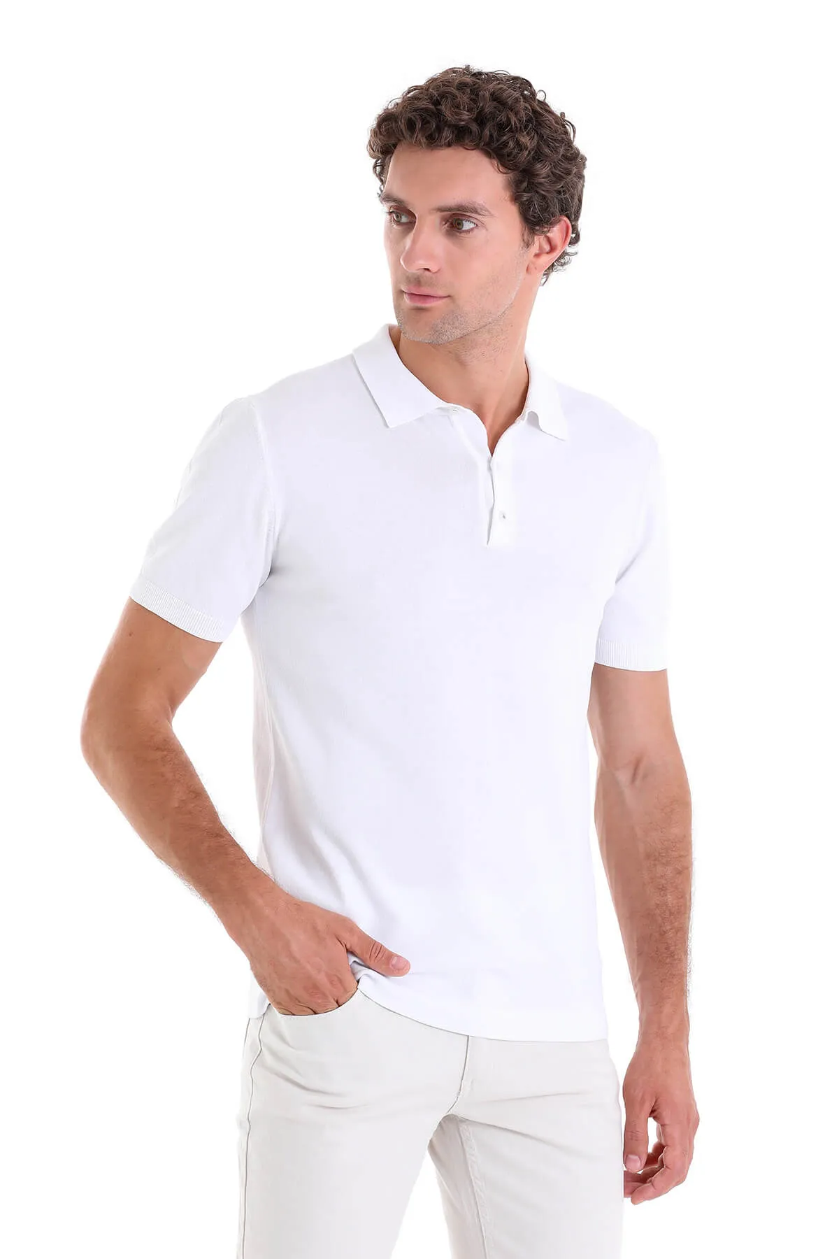 Regular Fit White Polo T-Shirt Cool Fit