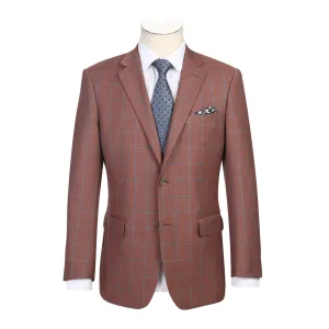 Moisture Wicking Material Fade Resistant Dye Alessandro Vitello by Renoir Classic Fit Wool Blazer Brown 565-5