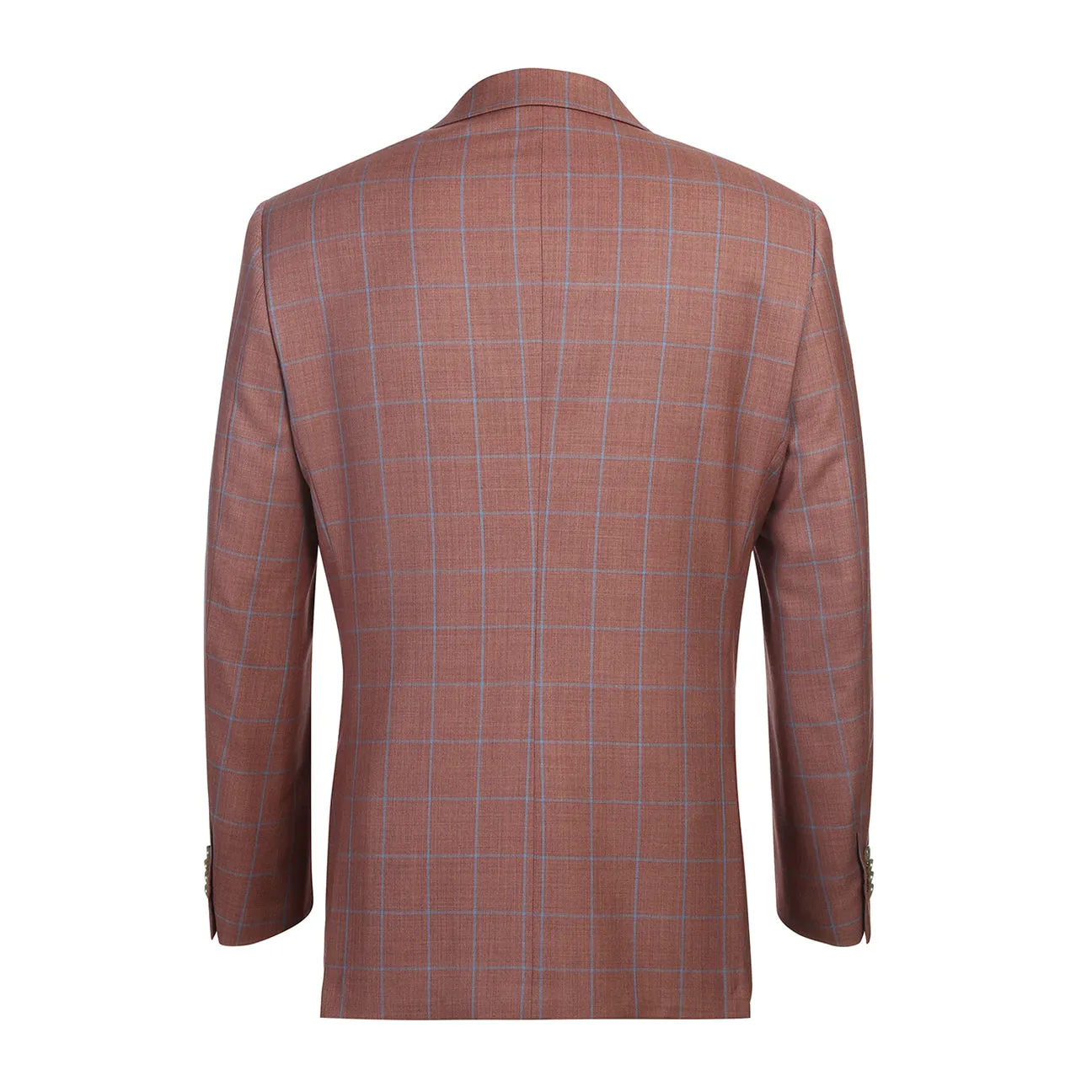 Impact Absorbing Back Panels Alessandro Vitello by Renoir Classic Fit Wool Blazer Brown 565-5