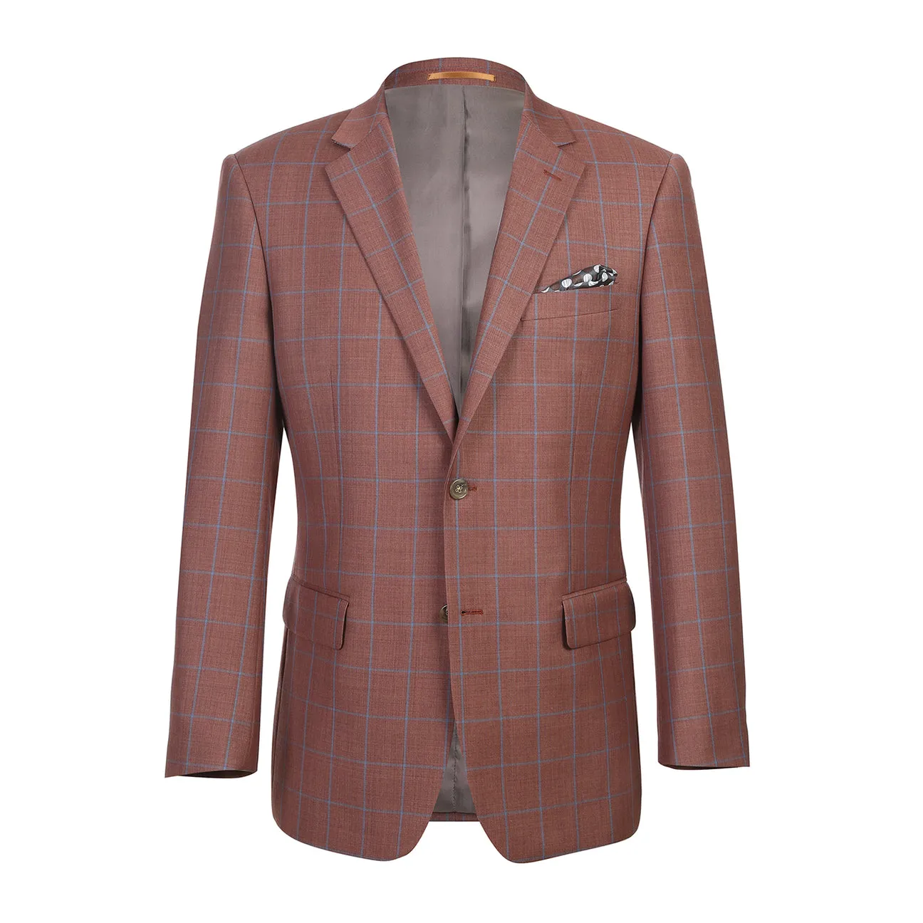 UltraQuietMaterial Urban Outdoor Look Alessandro Vitello by Renoir Classic Fit Wool Blazer Brown 565-5
