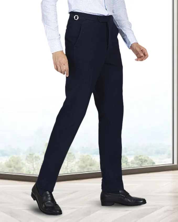 EZS Navy Wool Flannel Pant Comfort Layer Wear