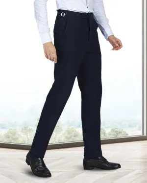 EZS Navy Wool Flannel Pant Low Maintenance Stylish Wear