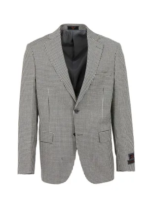 Tiglio Luxe Black and White Gingham Dolcetto Modern Fit, Pure Wool Jacket RS5524/1 Travel Light Fit Durable Water Repellent Finish