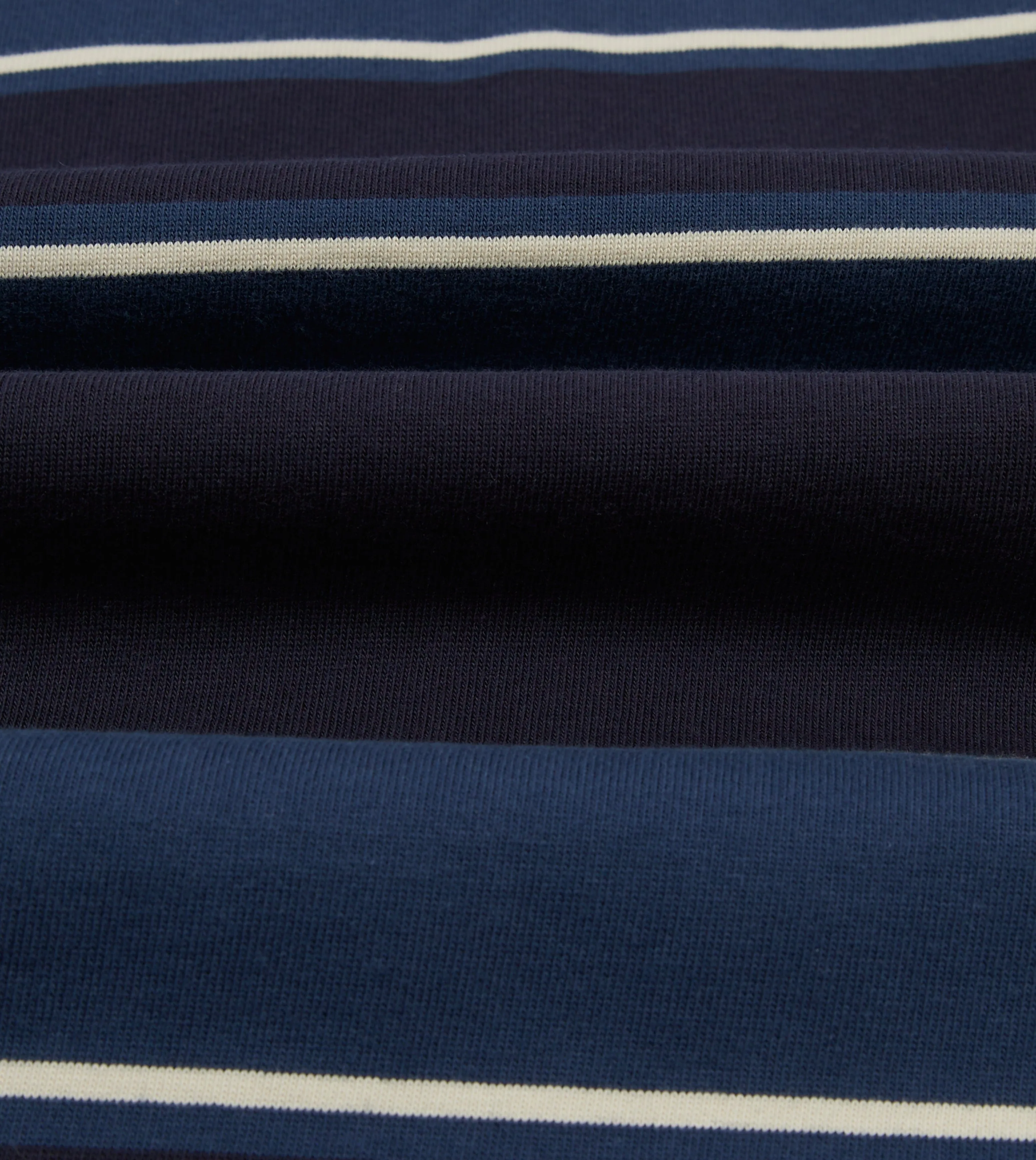 Striped style Drake's by A. Levine Navy Stripe Cotton Quarter Zip Rugby Shirt