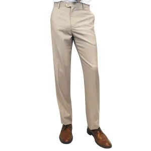 AntibacterialCoating Casual Office Stylara Collection: Tan Slim Fit Flat Front Pants