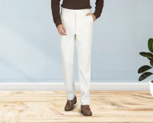 Cream Wool Flannel Pant Stretch Comfort