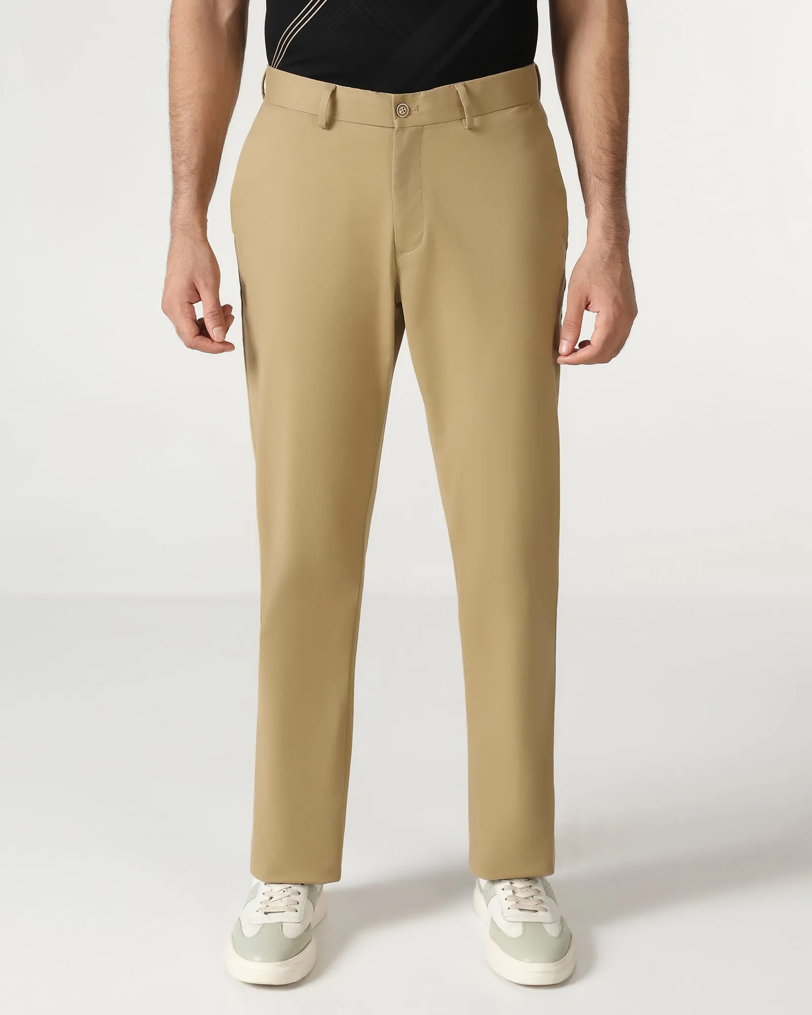 Khaki Solid Khakis - Mario Urban Flex