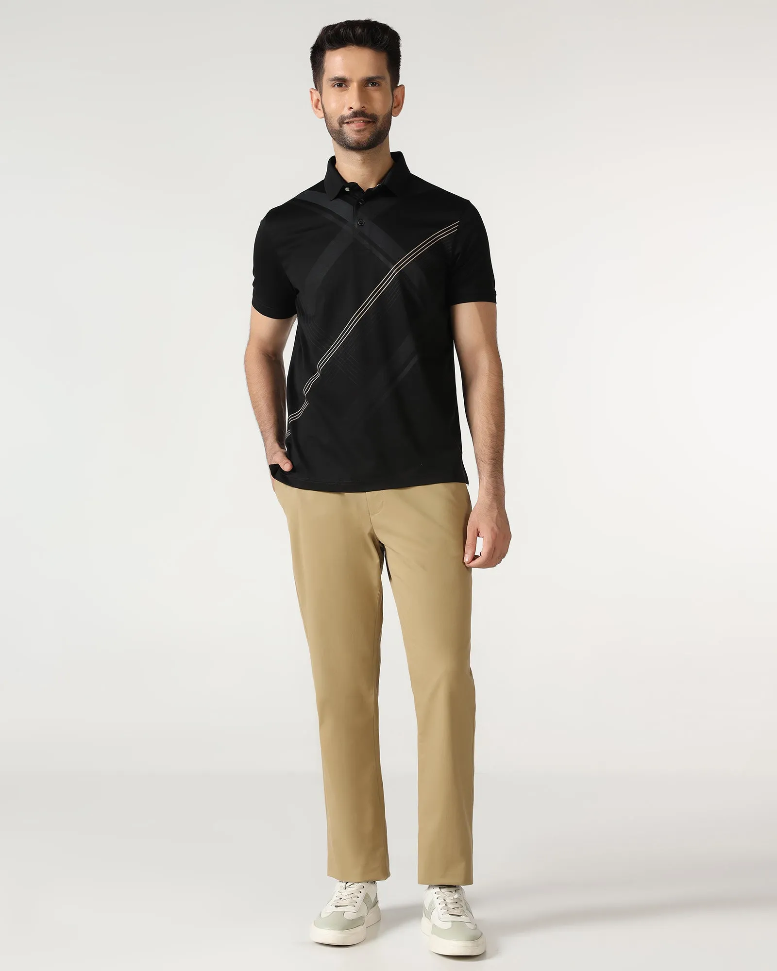 Stretch waistband Khaki Solid Khakis - Mario
