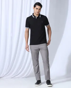 No Fuss Slim Comfort B-95 Casual Grey Solid Khakis - Fred